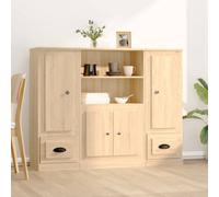 Vidaxl Highboards 3 Pcs Sonoma Oak Engineered Wood, Brown