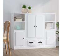 Highboards 3 pcs White Engineered Wood