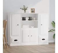 vidaXL Highboards 3 pcs White Engineered Wood