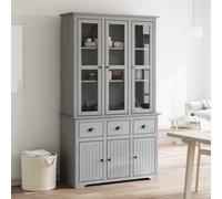 vidaXL Highborad "BODO" Grey 115.5x43x200.5 cm Solid Wood Pine