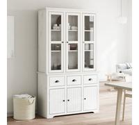 Vidaxl Highborad "bodo" White 115.5X43X200.5 Cm Solid Wood Pine