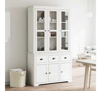 vidaXL Highborad "BODO" White 115.5x43x200.5 cm Solid Wood Pine