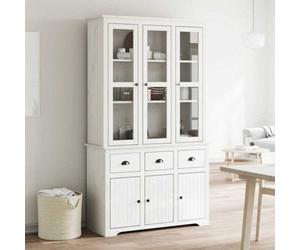 Vidaxl Highborad "bodo" White 115.5X43X200.5 Cm Solid Wood Pine