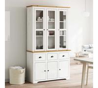 vidaXL Highborad "BODO" White and Brown 115.5x43x200.5cm Solid Wood Pine