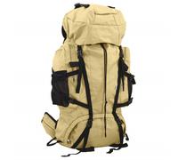 vidaXL Hiking Backpack Lightweight Travel Rucksack Khaki 80 L Oxford Fabric