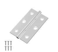 vidaXL Hinge Plain 12 pcs Silver 58 x 35 x 1 mm Steel, Hinge Component, Furniture Joiner, Silver Hardware, Metal, Cabinet, Access, Carpentry Connector, Utility