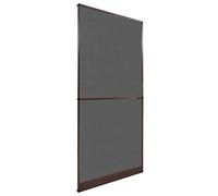 vidaXL Hinged Insect Screen-Door Mesh Curtain 100x215cm in Brown with Black Flynet - Aluminium Frame, UV-Resistant Fiberglass
