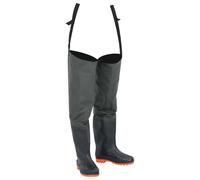 vidaXL Hip Waders - Adjustable Waterproof Knee-High Fishing/Hunting/Farming Boots - Dark Green, PVC Coated Polyester, Size 46