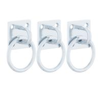 vidaXL Hitching Rings with Plates Horse Block Tie Ring 3 pcs Silver Steel