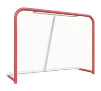vidaXL Hockey Goal with Red and White Net - Durable Polyester and Powder-Coated Steel Structure - Ideal for Training and Recreational Games - Weather-resistant for Anywhere Use - Easy to Clean and...