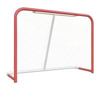 vidaXL Hockey Goal - Red & White Net, Polyester & Powder-Coated Steel, Weather-Resistant