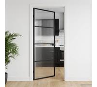 vidaXL Home Door 83 x 201.5 x 3.5 cm Aluminium and Tempered Glass