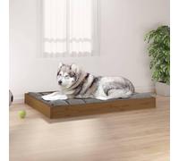 vidaXL Honey Brown Solid Pine Wooden Dog Bed - 101.5x74x9 cm