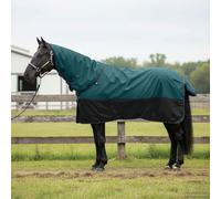 vidaXL Horse Blanket Dark Green Black 145cm Polyester Blanket Modern Waterproof Winter Clothes Machine Washable Pet Blanket
