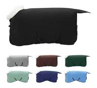 vidaXL Horse Blanket Fleece Black 145cm Modern Riding Gear Warm Blanket Weather Resistant Adjustable Fleece for Stable