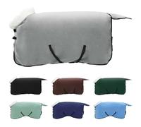 vidaXL Horse Blanket Fleece Light Grey 75 cm Modern Riding Gear Warm Blanket Weather Resistant Adjustable Fleece Stable