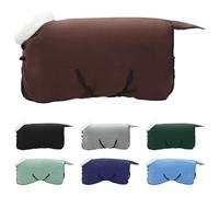 vidaXL Horse Blanket Fully Dark Brown 155cm Fleece Riding Equipment Modern Warm Blanket Weatherproof Adjustable Fleece for Stable