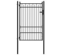 vidaXL Horst Fence Gate, 100 x 150 cm, Metal, Black, Lockable, Modern Entrance, Garden Security, Access Solution, Fencing, Outdoor, Landscape Door