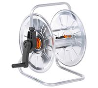 vidaXL Hose Reel Cart - Wall-Mounted, 50m 1/2" Garden Hose Storage, Swivel Functionality, Galvanised Steel, Space-Saving, Silver/Black