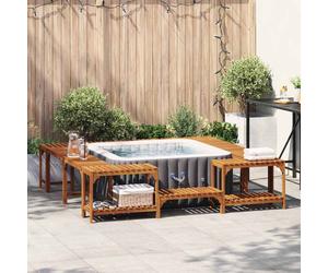 vidaXL Hot Tub Surround Brown 230 x 230 cm Solid Acacia Wood