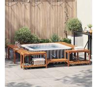 vidaXL Hot Tub Surround Brown 255 x 255 x 55.5 cm Solid Acacia Wood