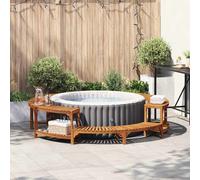 vidaXL Hot Tub Surround Brown Ø255 x 55.5 cm Solid Acacia Wood