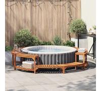 vidaXL Hot Tub Surround Brown Ø275 x 55.5 cm Solid Acacia Wood