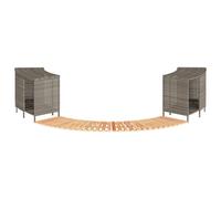 vidaXL Hot Tub Surround Grey Poly Rattan and Solid Wood Acacia
