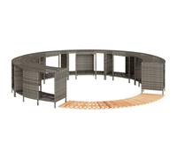 vidaXL Hot Tub Surround Grey Poly Rattan and Solid Wood Acacia