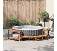 VidaXL Hot Tub Surround Half-Round Solid Wood Brown