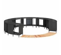 vidaXL Hot Tub Surround Spa Surround Black Poly Rattan and Solid Wood Acacia