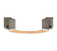 vidaXL Hot Tub Surround Spa Surround Grey Poly Rattan and Solid Wood Acacia