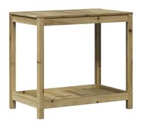 vidaXL Impregnated Pine Potting Table with Shelf - Garden Bench for Plant Organization, Weather-Resistant Outdoor Workstation, 82.5x50x75cm