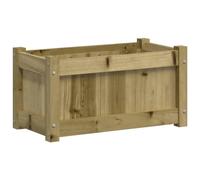 vidaXL Impregnated Pine Wood Garden Planter - Rustic Rectangular Planter Box for Outdoor Space - Ideal for Flowers and Vegetables - Large 60x31x31cm Plant Pot