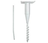 vidaXL In-Ground Parasol Base-Steel Umbrella Holder with Rod, Durable Dacromet Coating, Stable Foundation for Garden/Patio, Fits <2.7 m Cantilever Parasols, Space Saver, Silver