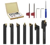 vidaXL Indexable Turning Tool Set 12 Pieces 8x8 mm 70 mm Steel Thread Insert