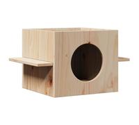 vidaXL Indoor Cat House - Wooden Pine 51x35x30 cm - Modern Brown Cat Furniture with Spacious Interior & Climbing Treads