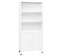 vidaXL Industrial Bookshelf White 80X32X180 Cm Steel, White
