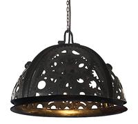 vidaXL Industrial Ceiling Lamp in Chain Wheel Design with E27 Socket, Iron Made Black Indoor Lighting Fixture