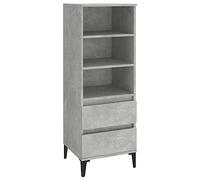 vidaXL Industrial Highboard in Concrete Grey - 40x36x110 cm Engineered Wood and Metal Side Cabinet with Storage Shelves and Drawers