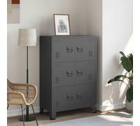vidaXL Industrial Storage Chest Anthracite 75x40x115 cm Metal