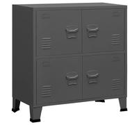 vidaXL Industrial Storage Chest Anthracite 75x40x80 cm Steel Sideboard Cabinet