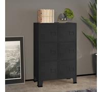 vidaXL Industrial Storage Chest Living Room Office Sideboard Cabinet Storage Container Trunk Box Side Cabinet with Door Black 75x40x115 cm Metal