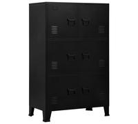 vidaXL Industrial Storage Chest Black 75x40x120 cm Steel Sideboard Cabinet