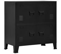 vidaXL Industrial Storage Chest Black 75x40x80 cm Steel Sideboard Cabinet