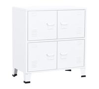 vidaXL Industrial Storage Chest White 75x40x80 cm Steel Sideboard Cabinet