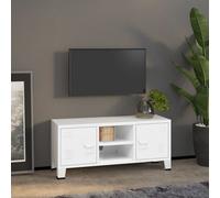 vidaXL Industrial TV Cabinet White Metal Media Hifi Cabinet TV Unit Sideboard
