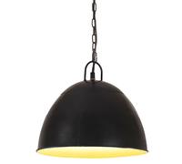 vidaXL Industrial Vintage Hanging Lamp 25W Black Round 31cm E27 Light