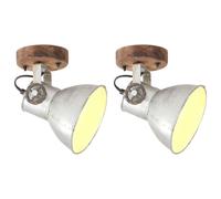 vidaXL Industrial Wall/ceiling Lamps 2 Pcs Silver 20x25 cm E27