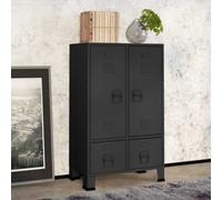 vidaXL Industrial Wardrobe Anthracite Steel Storage Organiser Closet Furniture